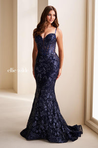 Ellie Wilde EW37127 Dress - Sweetheart Neckline, Long Fit and Flare