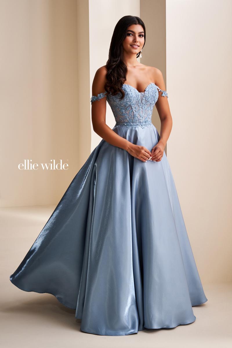 Ellie Wilde EW37202 Off-Shoulder Short A-Line Dress