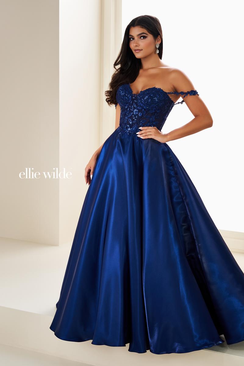 Ellie Wilde EW37202 Off-Shoulder Short A-Line Dress