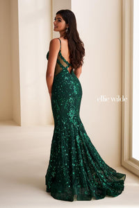Ellie Wilde EW37204 Dress - Plunging Neckline Fit and Flare