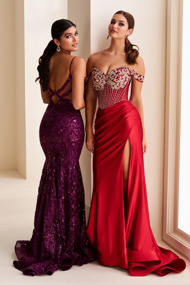 Ellie Wilde EW37016 Strapless Beaded Fit and Flare Gown