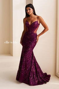 Ellie Wilde EW37204 Dress - Plunging Neckline Fit and Flare