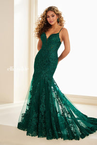 Ellie Wilde EW37209 Dress - Plunging Neckline, Fit and Flare Silhouette