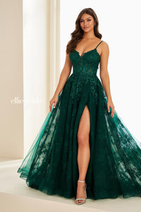 Ellie Wilde EW37210 Spaghetti Strap A-Line Gown