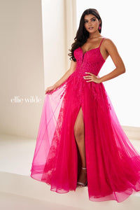 Ellie Wilde EW37210 Spaghetti Strap A-Line Gown