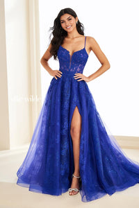 Ellie Wilde EW37210 Spaghetti Strap A-Line Gown