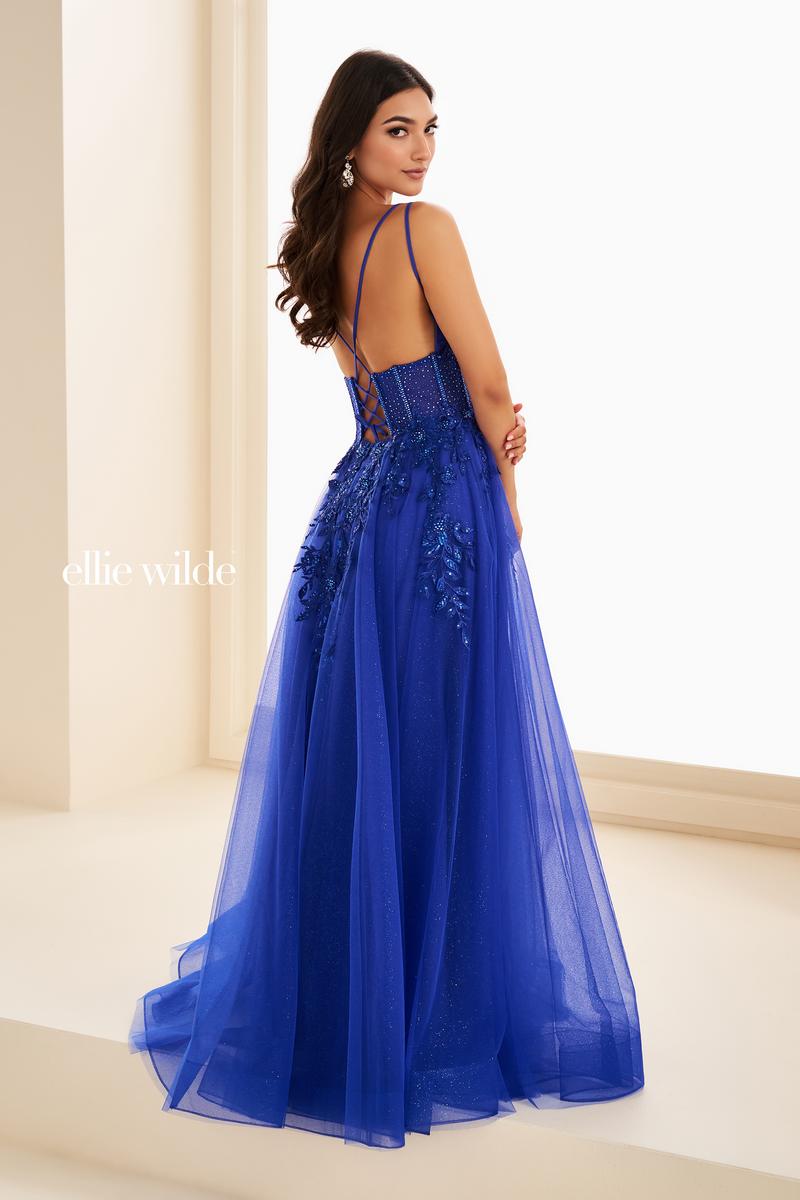 Ellie Wilde EW37212 Dress - Plunging Neckline, A-Line Silhouette