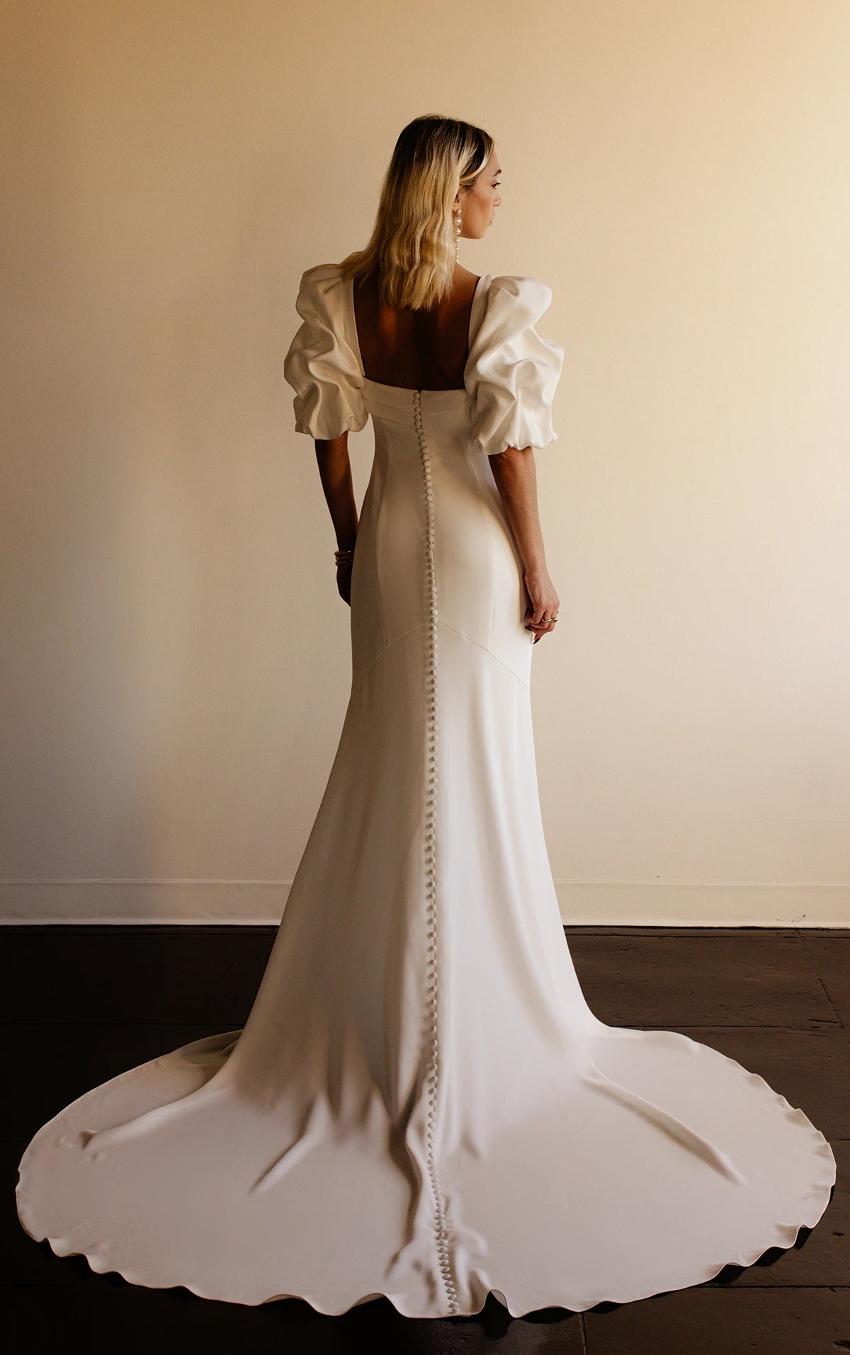 33387 - Chic Fit and Flare Wedding Dress for a Glamorous Look