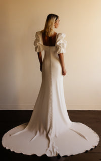 33387 - Chic Fit and Flare Wedding Dress for a Glamorous Look