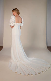 33387 - Chic Fit and Flare Wedding Dress for a Glamorous Look
