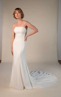 33387 - Chic Fit and Flare Wedding Dress for a Glamorous Look