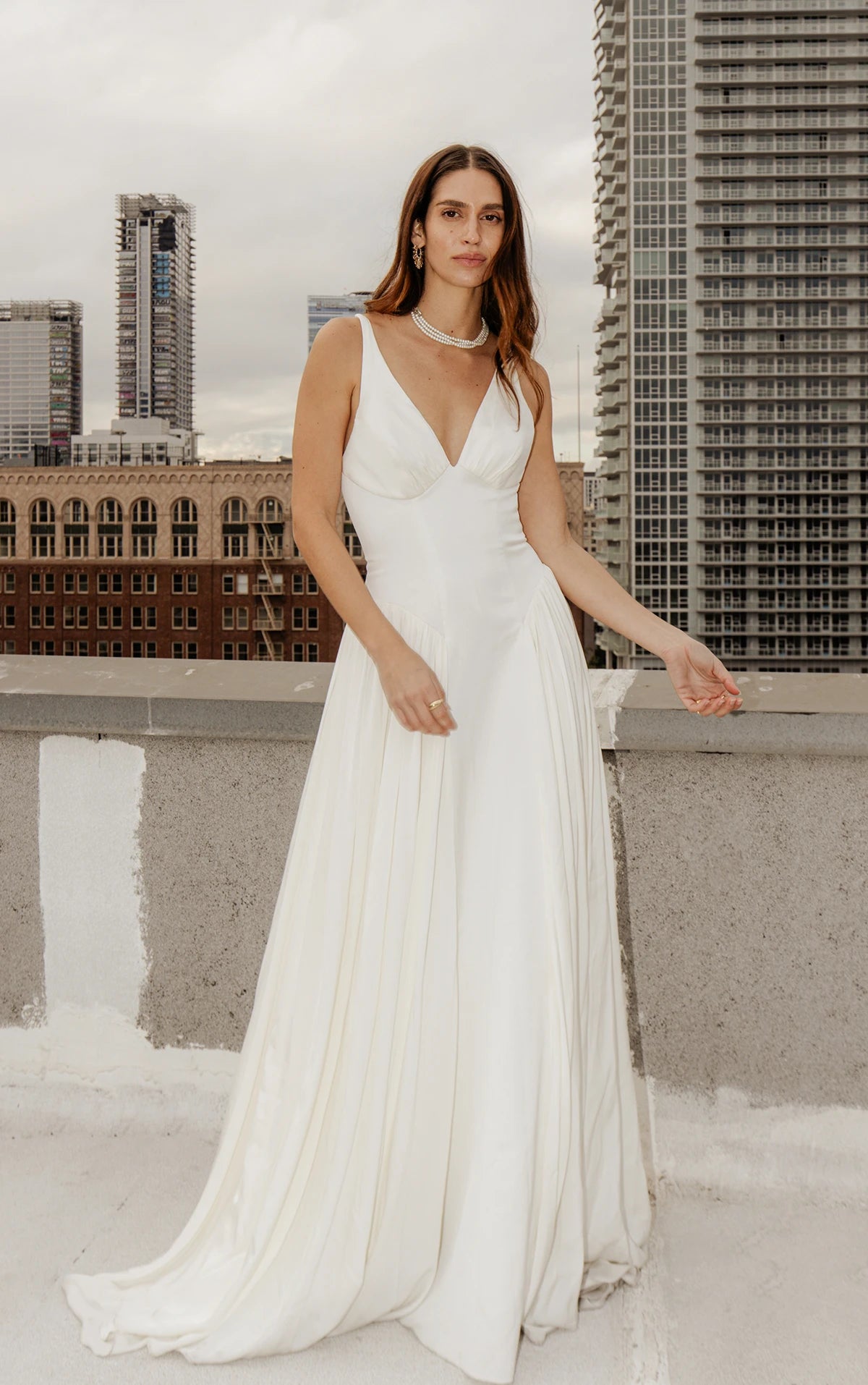 34782-Simple Silk A-Line Wedding Dress