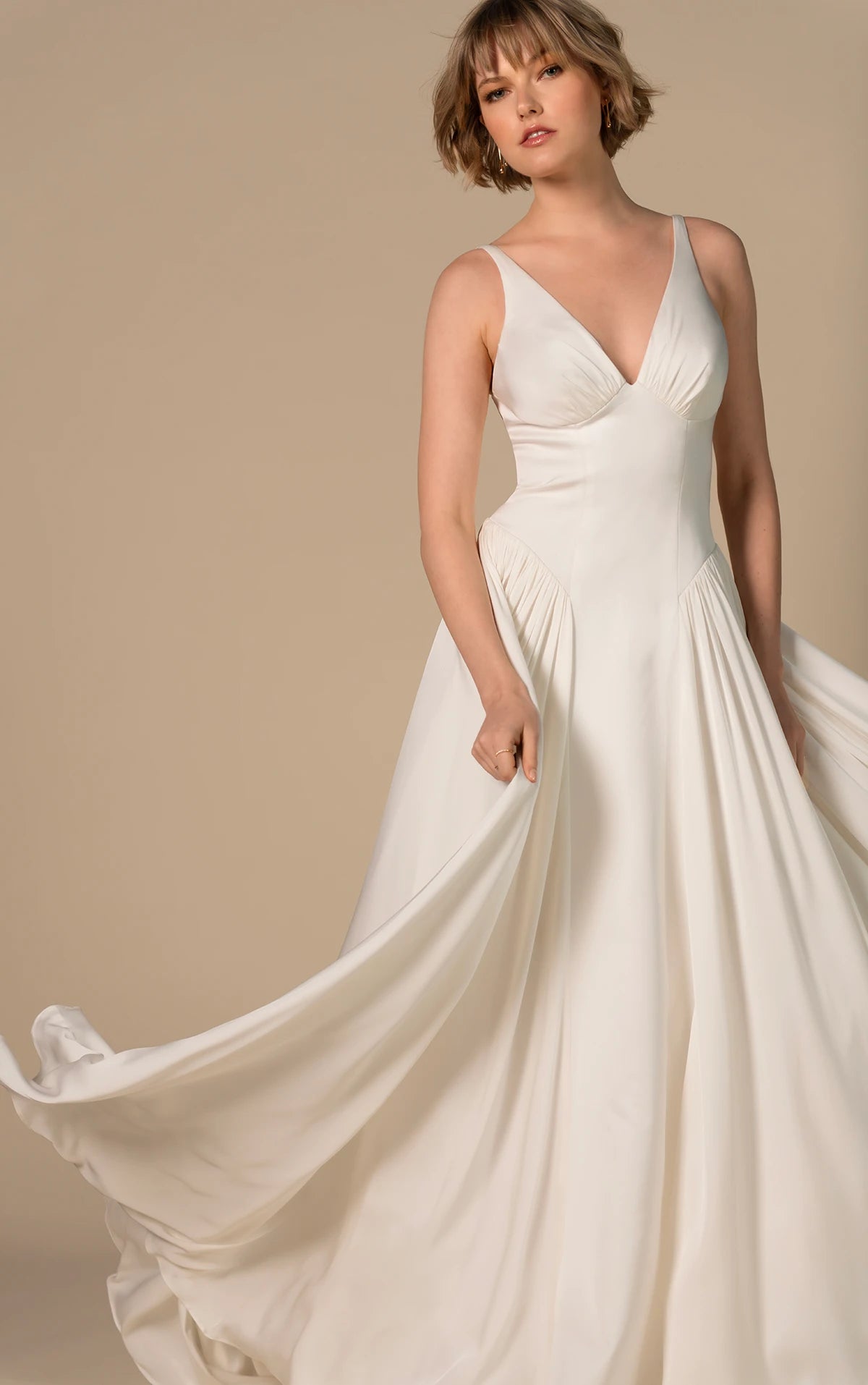 34782-Simple Silk A-Line Wedding Dress