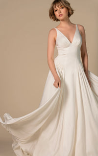 34782-Simple Silk A-Line Wedding Dress