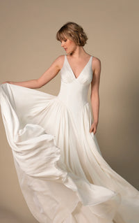 34782-Simple Silk A-Line Wedding Dress