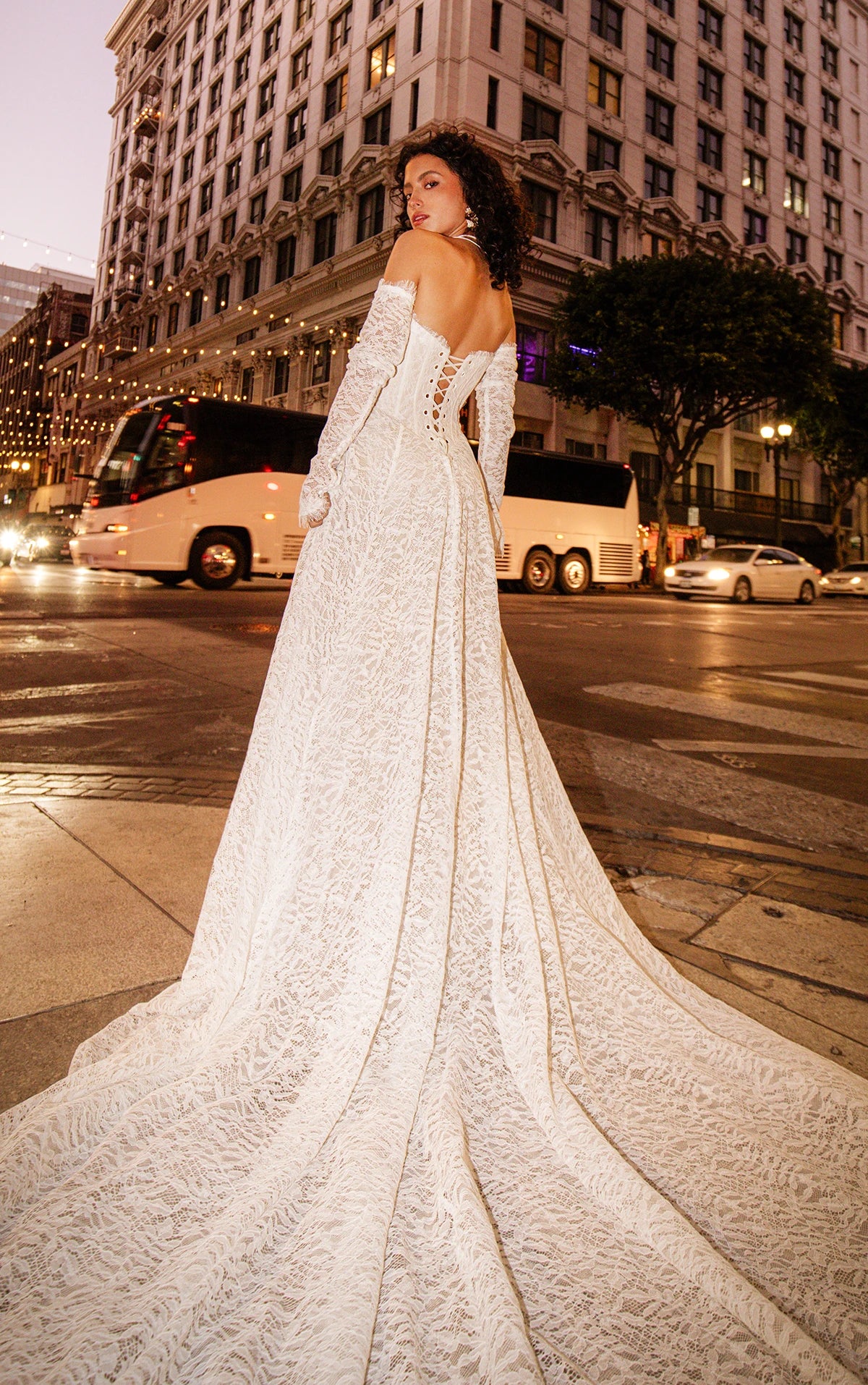 34783-Romantic Lace Corset A-Line Wedding Dress