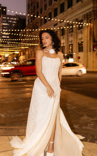 34783-Romantic Lace Corset A-Line Wedding Dress