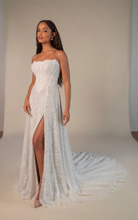 34783-Romantic Lace Corset A-Line Wedding Dress