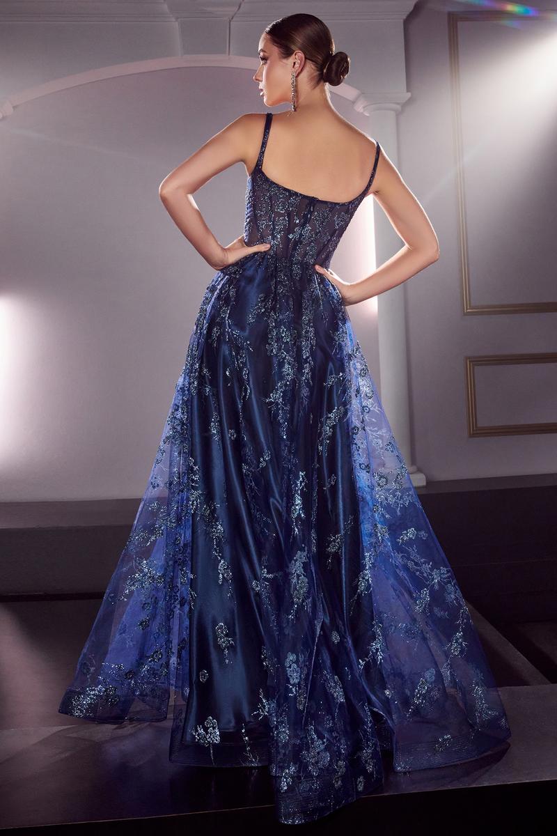 Ladivine Dress J840 - Plunging Neckline, Long Fit and Flare Silhouette
