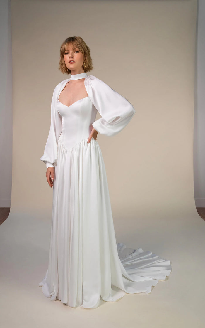 33601 - Romantic A-Line Wedding Gown with Flowy Skirt