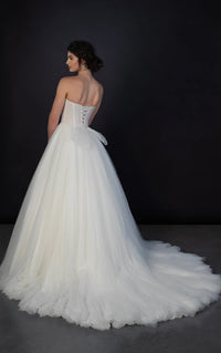 34480 - Romantic Strapless Tulle Princess Ballgown Wedding Dress with Scoop Neckline