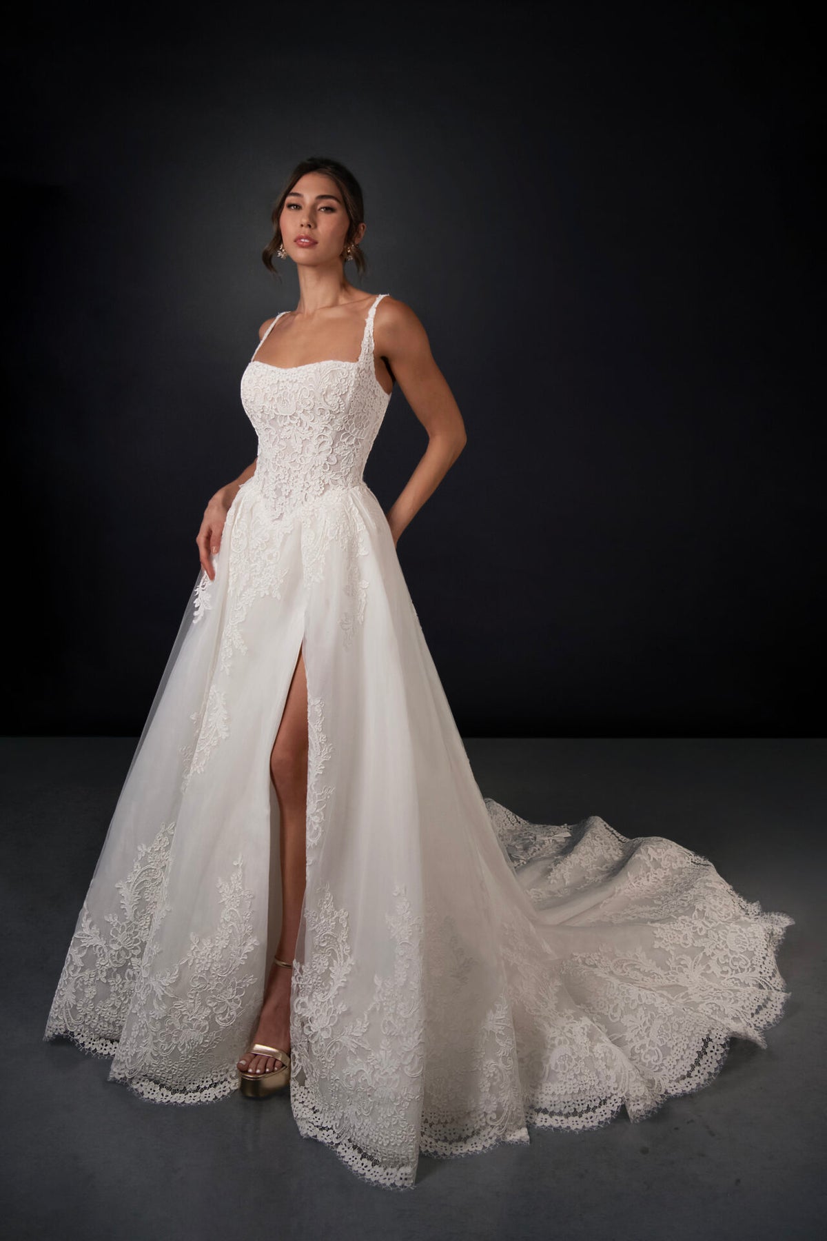 34807 - Elegant Ballgown with Delicate  Lace Details