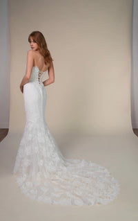 33604 - Strapless Lace Sheath Wedding Dress with Faux Two-Piece Bodice