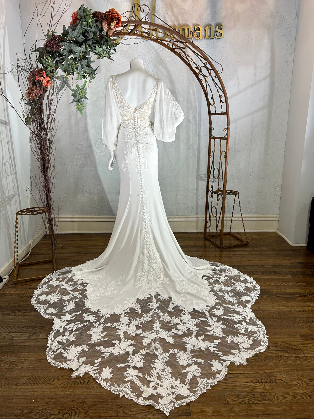 30636 - Elegant Fit & Flare Bridal Dress with Beaded Details normansbridal 30636 - Elegant Fit & Flare Bridal Dress with Beaded Details normansbridal