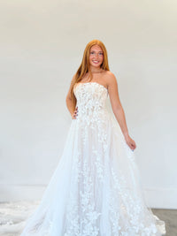 34586-Strapless Lace A-line Wedding Dress