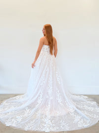 34586-Strapless Lace A-line Wedding Dress