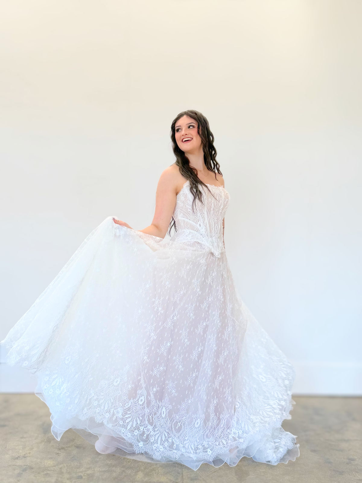 34590-Chantilly Lace 2 Piece Wedding Dress