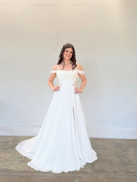 34445-Chiffon A-line With Slit