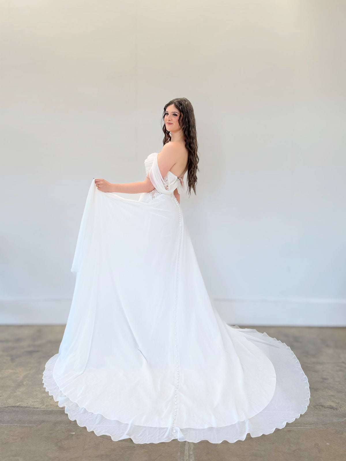 34445-Chiffon A-line With Slit