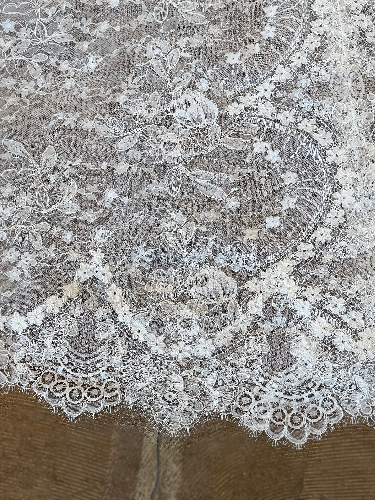 34449-Strapless All Over Lace A-line Wedding Dress