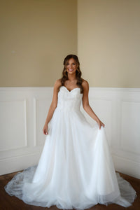 33312 - A-Line Wedding Gown with Sparkling Glitter Tulle