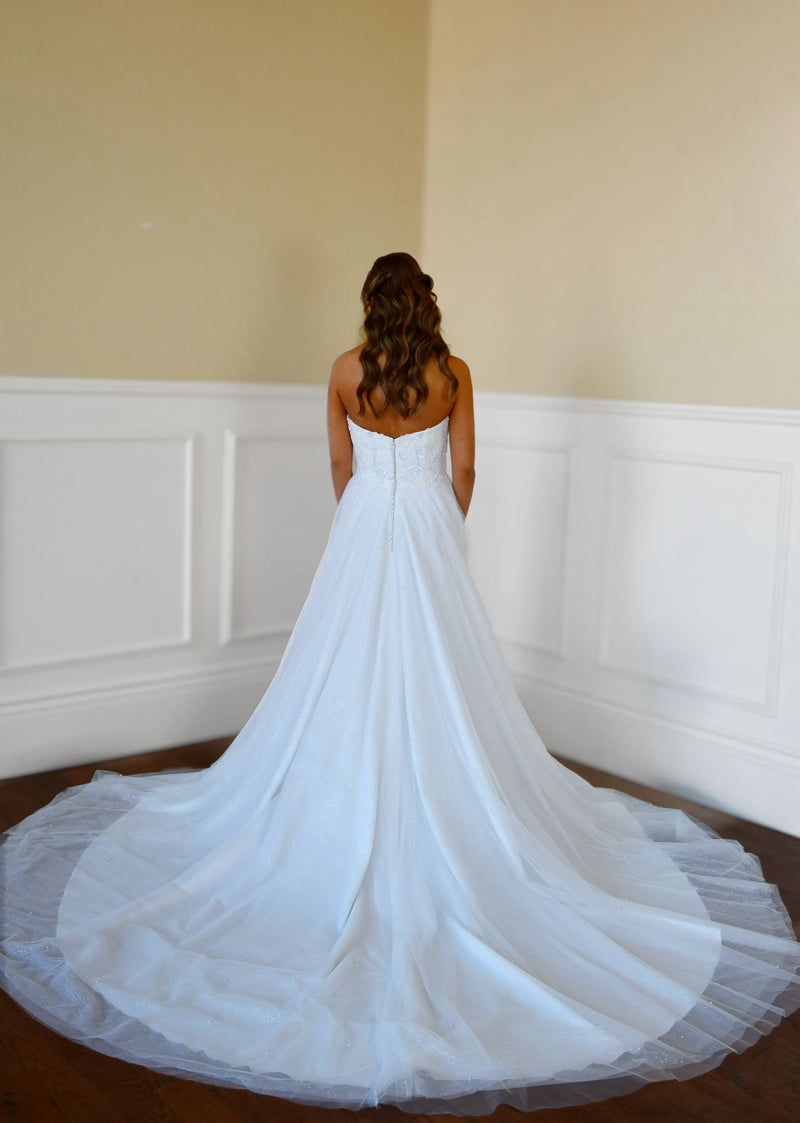 33312 - A-Line Wedding Gown with Sparkling Glitter Tulle