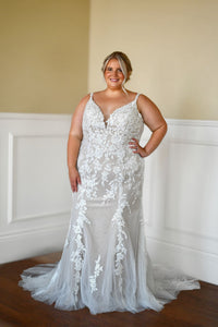 33308 - Fit-and-Flare Bridal Gown with Lace Accents & Tulle