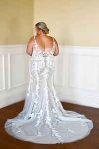 33308 - Fit-and-Flare Bridal Gown with Lace Accents & Tulle