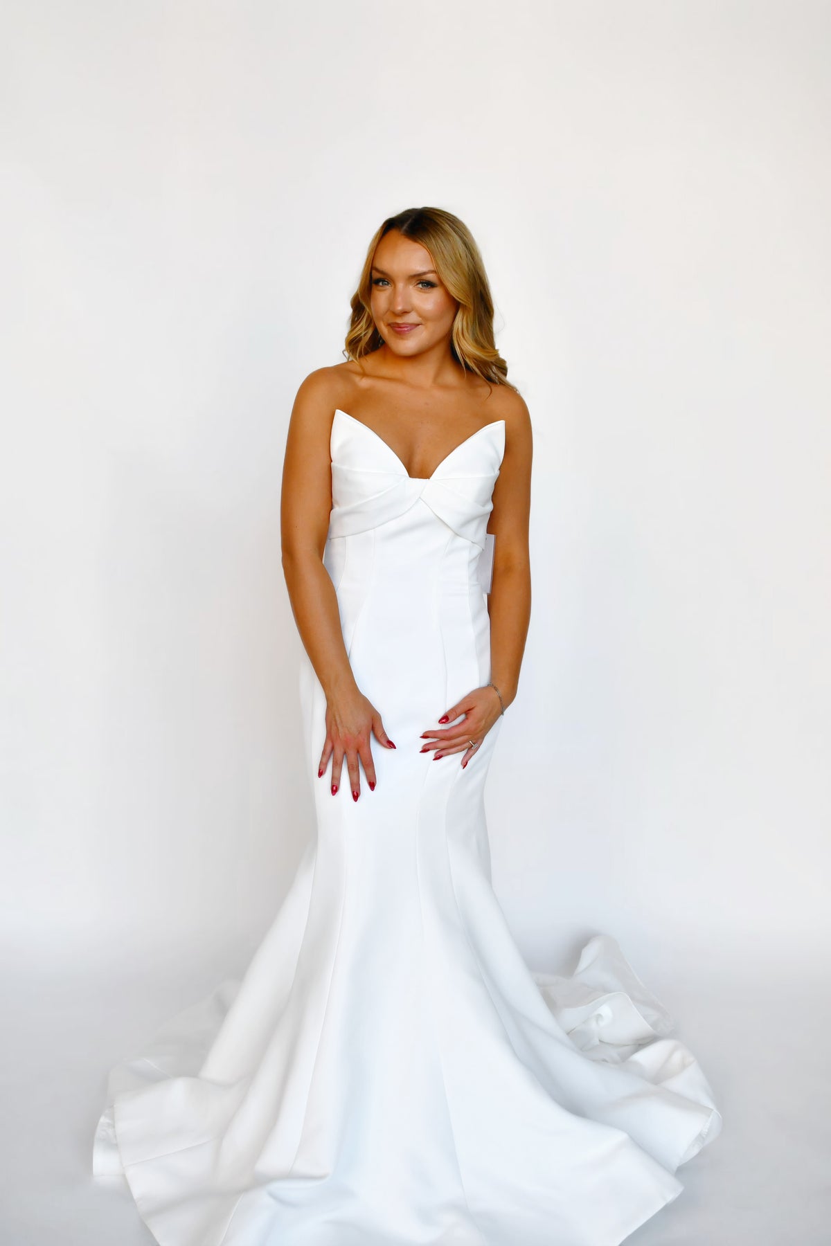 33317 - Strapless Fit and Flare with Bow Bodice