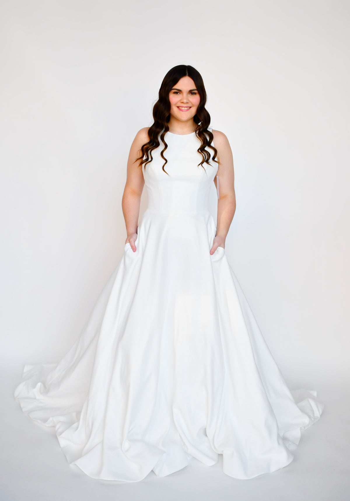 33340 - Colored Floral High Neck A-Line