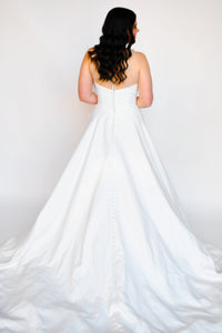 33340 - Colored Floral High Neck A-Line