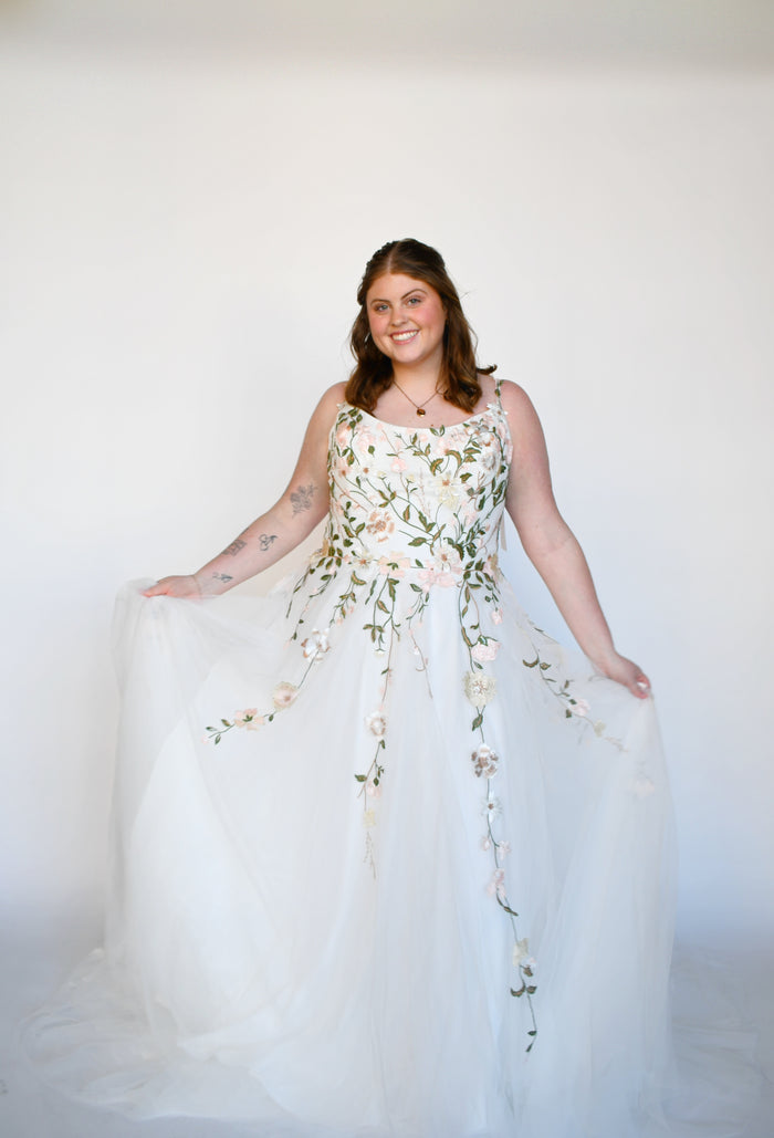 33306 - Whimsical Colored Floral A-Line