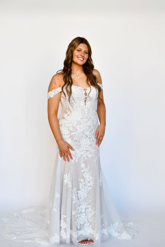 33330 - Romantic Off the Shoulder Fit and Flare