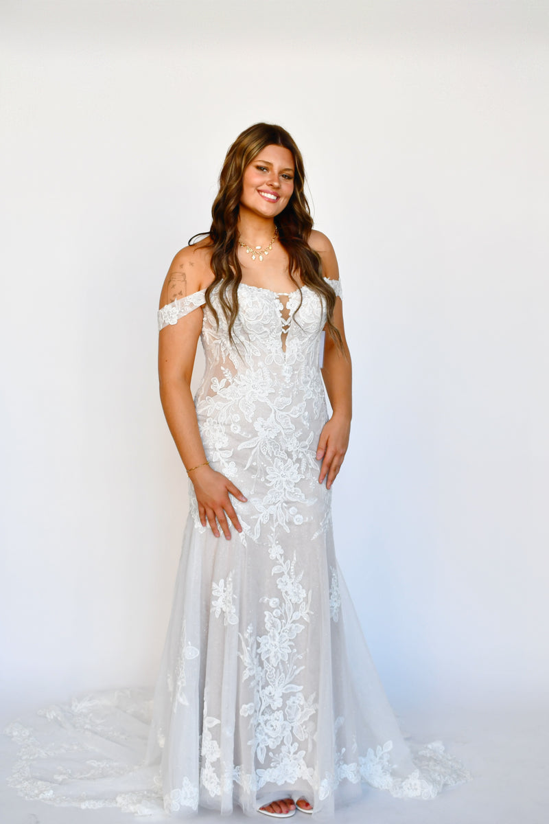 33330 - Romantic Off the Shoulder Fit and Flare