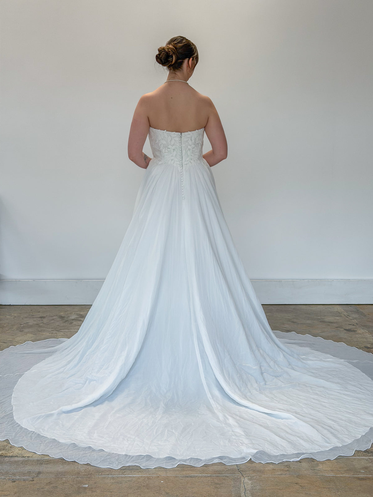 34954-Flowy Wedding Dress with Sleeves
