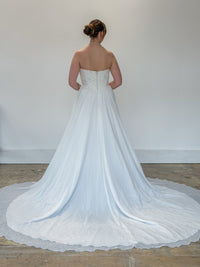 34954-Flowy Wedding Dress with Sleeves