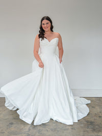 34923-Sweetheart Satin A-line Wedding Dress