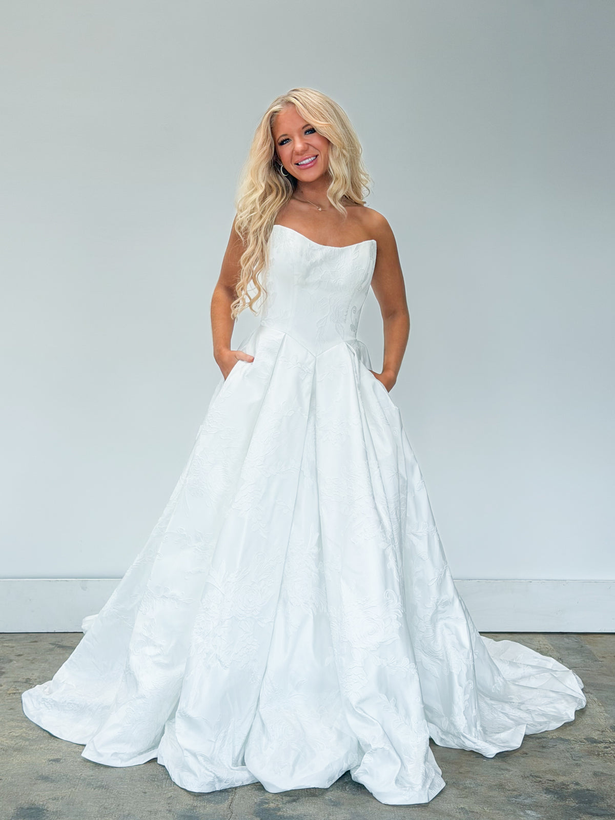 34447-Brocade A-line Wedding Dress
