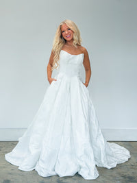 34447-Brocade A-line Wedding Dress