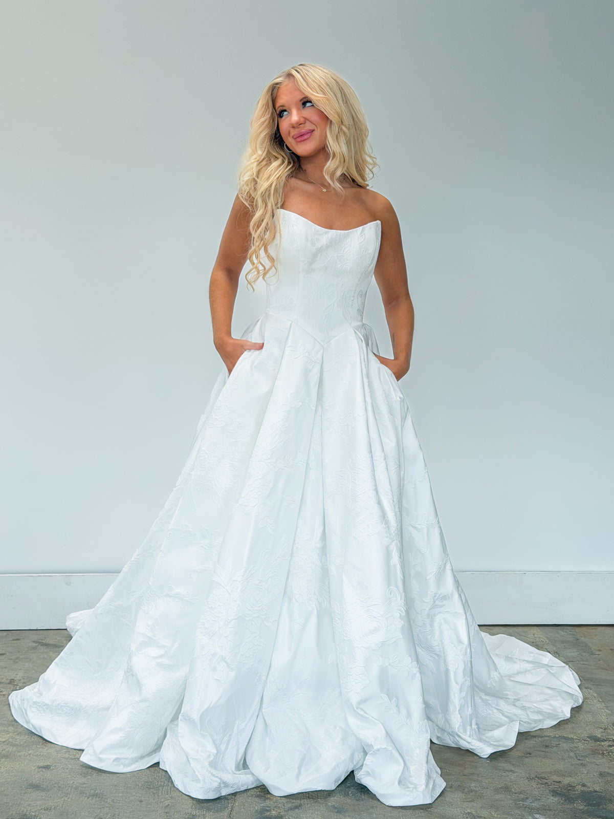 34447-Brocade A-line Wedding Dress